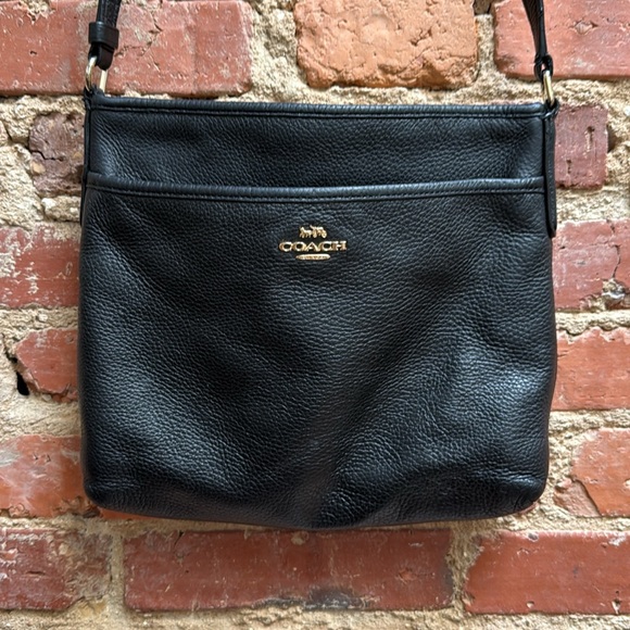 Coach leather crossbody purse, black - Picture 2 of 14